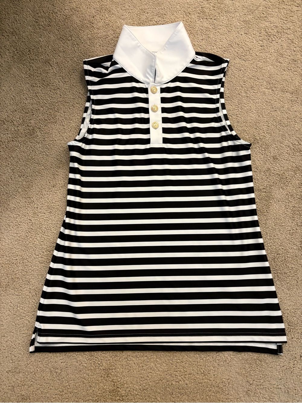 Smith & Quinn Alice Stripe Sleeveless Polo Athletic Tank Top Womens Size Medium - Picture 2 of 9
